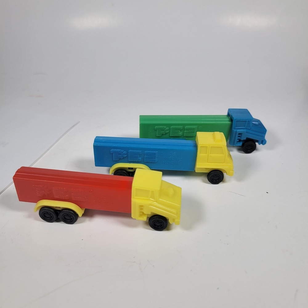 Pez Candy Dispenser Semi Trucks Big Rig 3pc Transport Hauler No Feet Vintage 80s